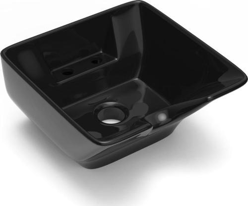 Seramik Kuaför Lavabosu 57 cm Siyah Bayan Kare Yıkama Başlığı