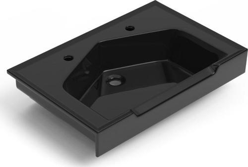 Seramik Kuaför Lavabosu 65 cm Siyah Erkek Kare Lavabo