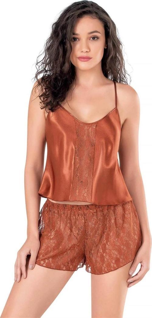 Secret Tarçın Saten Babydoll Şort Takımı