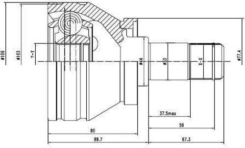 AKS KAFASI İÇ SOL & SAĞ Dokker 1.2 16v TCe 2012- MT A:26 C:40 B:22 H:64 L:104