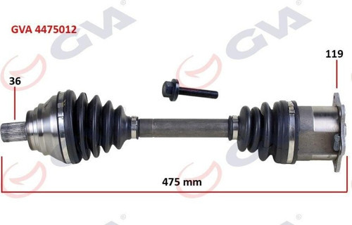 KOMPLE AKS SOL CADDY-GOLF5-JETTA-PASSAT 1.9-2.0 TDİ 03-09 475mm 1K0407271BF-1K0407271BQ-1K0407271