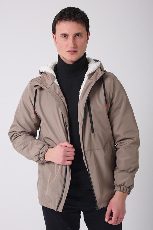 Spor Erkek Kürklü Su Ve Rüzgar Geçirmez Kapüşonlu Mont & Kaban & Parka