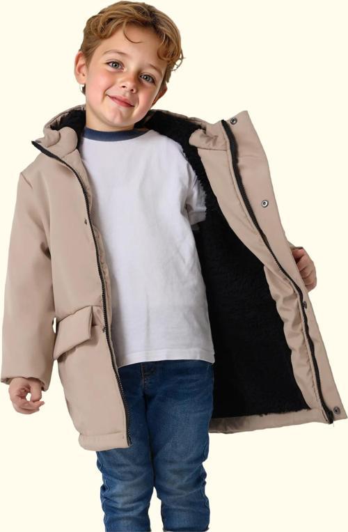 Spor Erkek Spor Çocuk Kürklü Su Ve Rüzgar Geçirmez Kapüşonlu 3 Cep Mont & Kaban & Parka