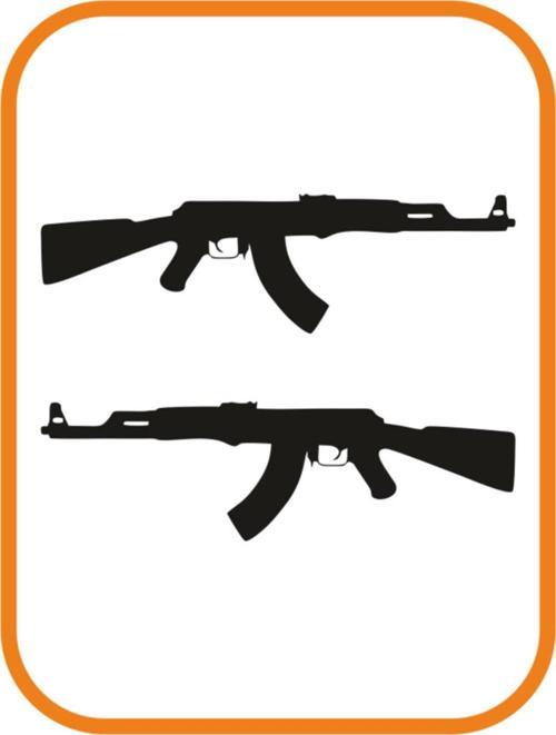 KDMAKSESUAR ''keleş Ak47'' 2 Adet Sağ Ve Sol Oto Sticker 30x10 Cm Siyah