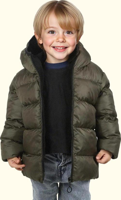 Erkek Çocuk Polarlı Kürklü Kapüşonlu Su Geçirmez Rüzgara Dayanıklı Şişme Kışlık Mont Kaban
