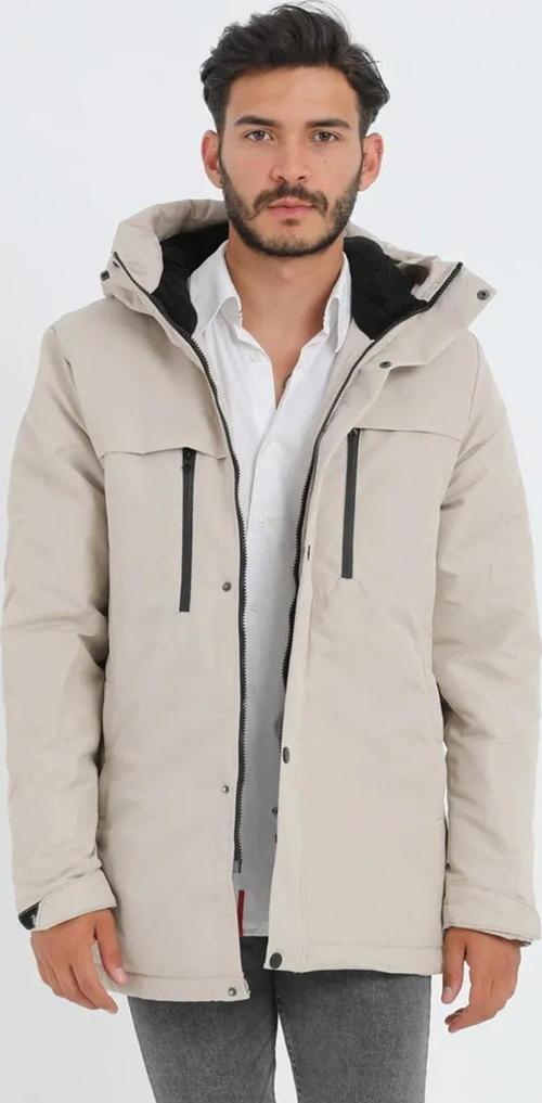 Spor Erkek Polarlı Su Ve Rüzgar Geçirmez Kapüşonlu Mont & Kaban & Parka