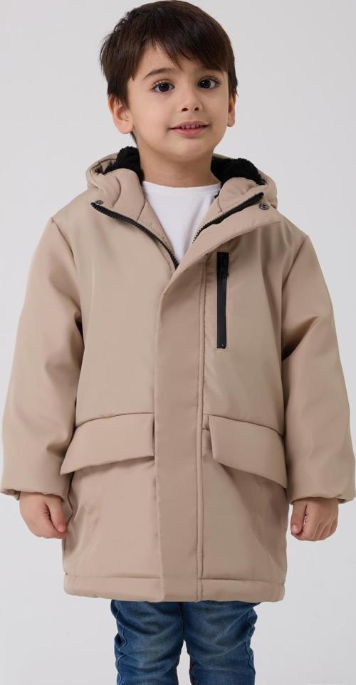 Erkek Çocuk Kürklü Su Ve Rüzgar Geçirmez Kapüşonlu 3 Kışlık Mont & Kaban & Parka