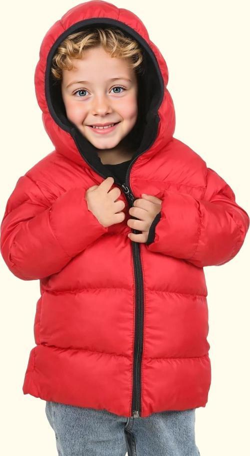 Spor Erkek Spor Çocuk Polarlı Kapüşonlu Su Geçirmez Rüzgara Dayanıklı Mont - Kaban