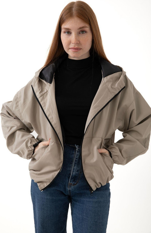 Spor Kadın Kapüşonlu Su ve Rüzgar Geçirmez Cepli İçi Astarlı Oversize Mevsimlik Yağmurluk