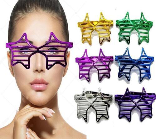 Nessiworld Metalize Ekstra Parlak Yıldız Panjur Parti Gözlüğü 6 Renk 6 Adet