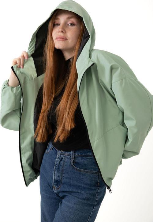 Spor Kadın Kapüşonlu Su ve Rüzgar Geçirmez Cepli İçi Astarlı Oversize Mevsimlik Yağmurluk