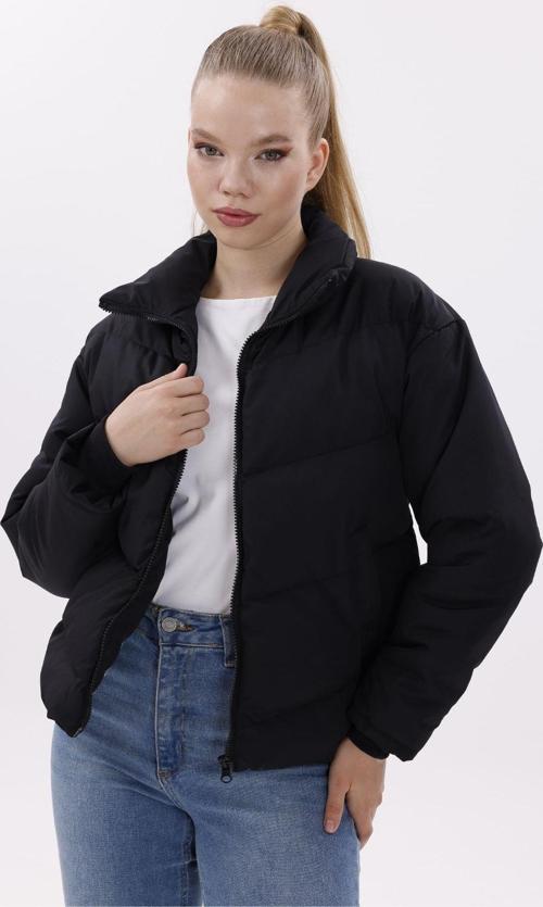 Kadın Dolgulu Puffer Mont - Yüksek Yaka, Suya dayanıklı