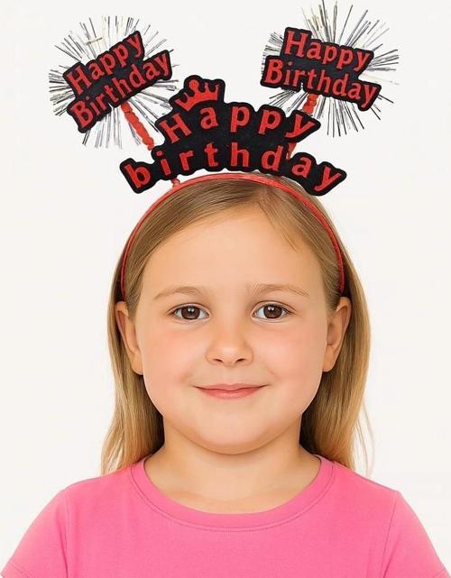 Doğum Günü Kutlaması İçin Kırmızı Taç – Işıltılı Yazılı Parti Tacı