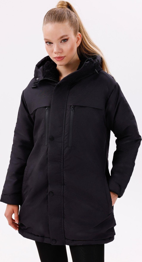 Kadın Polarlı Kürklü Su Ve Rüzgar Geçirmez Kapüşonlu Kışlık Mont & Kaban & Parka