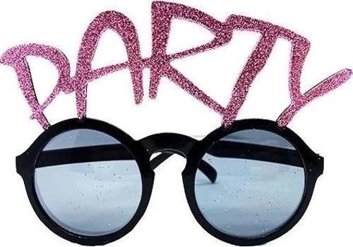 Party Yazılı Simli Pembe Renk Parti Gözlüğü 15x7 Cm