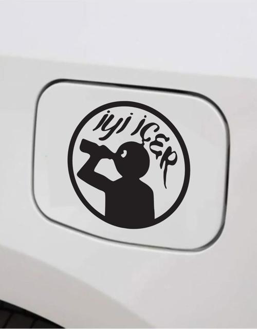 ModernSanatDükkanı İyi İçer Komik Depo Kapağı Sticker 11x11 cm