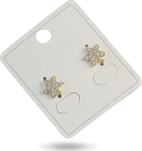 Zarif Kadın için Golden Xuping Zirkonlu Yaprak Küpe