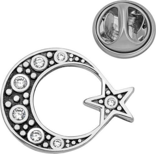 Gümüş Ay Yıldız Rozet