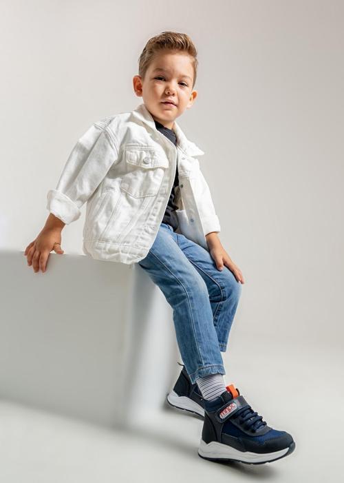 Erkek Çocuk Lacivert Hakiki Deri Suya Dayanıklı Anatomik Günlük Bot