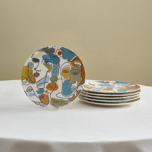 Feliz 6 Parça Porselen Pasta Seti 19 cm