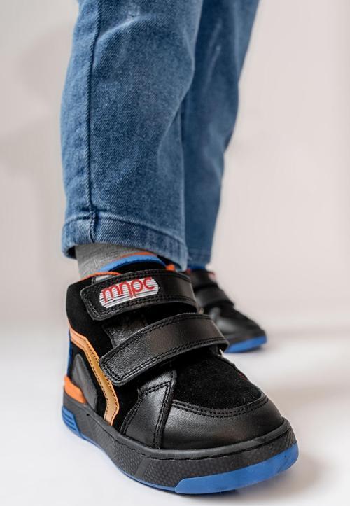 Erkek Çocuk Siyah Hakiki Deri Suya Dayanıklı Günlük Bot