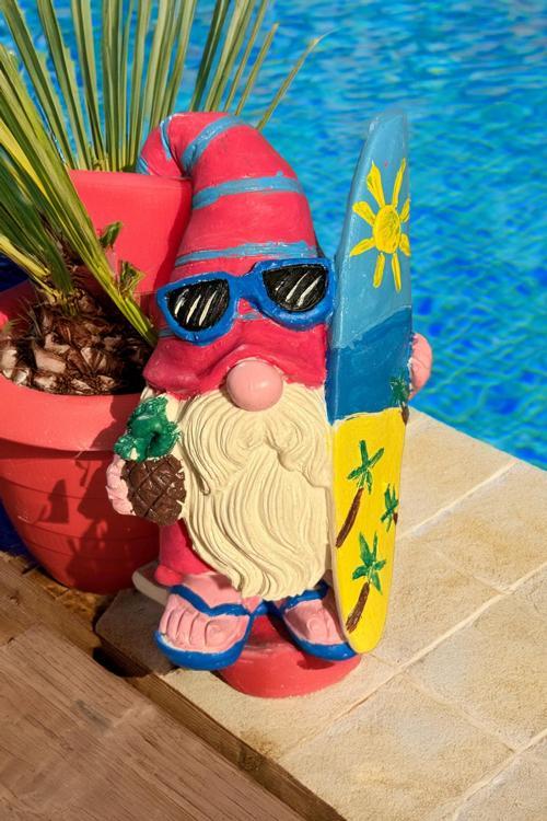 Sörfçü Cüce Biblo Hediyelik (Büyük Boy) Yaz Cücesi Pembe