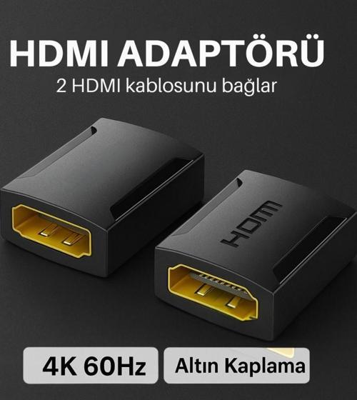 4K 60Hz Altın Kaplama HDMI Adaptörü | 2 HDMI Kablosunu Bağlar | Dayanıklı & Yüksek Performans