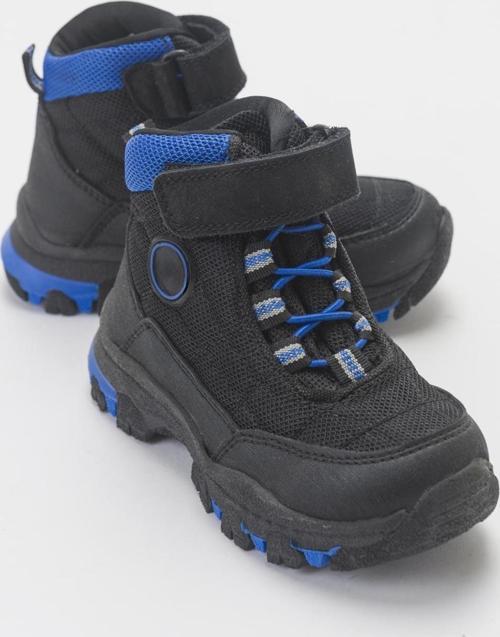 Erkek Çocuk Siyah-Mavi Suya Dayanıklı Microfiber Trekking Bot