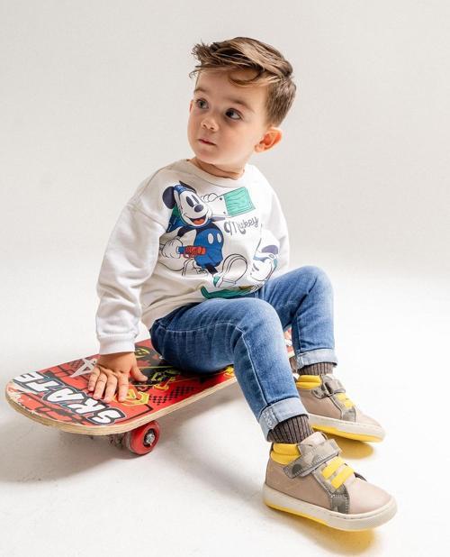 Erkek Çocuk Gri Hakiki Deri Suya Dayanıklı Anatomik İlk Adım Bot