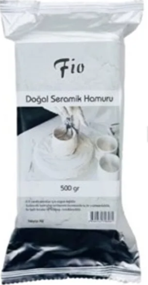 Doğal Seramik Hamuru 500GR Beyaz Kil, Su İle Yumuşatılabilir, Boyanabilir, Verniklenebilir