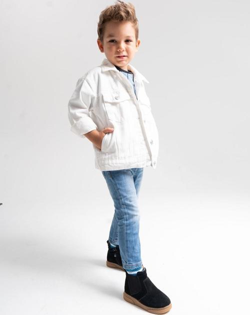 Erkek Çocuk Siyah Hakiki Deri Suya Dayanıklı Günlük Bot