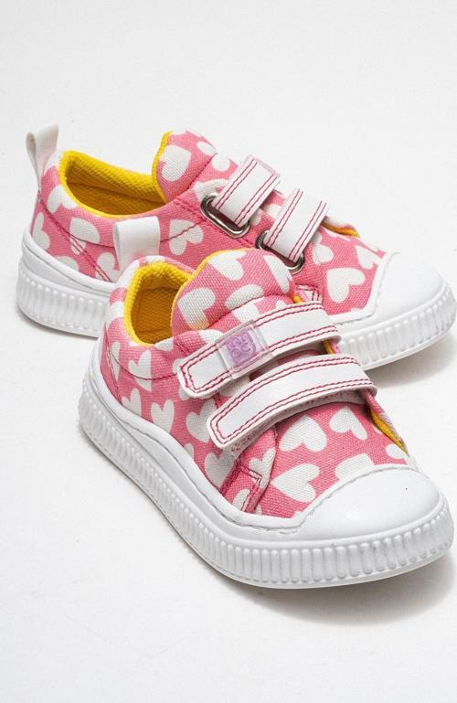 Kız Çocuk Pembe Kalpli Sneaker Ayakkabı