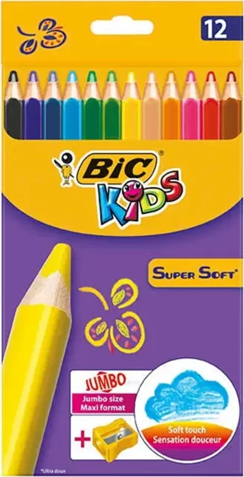 KİDS SOFT KURU BOYA 12 RENK+KALEMTRAŞ (93396)