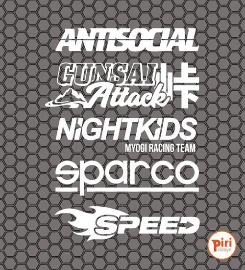 Piri Dizayn Araç Arka Cam Sticker Araba Arkası Paket Etiket Antisocial Tasarım