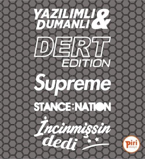 Piri Dizayn Araç Arka Cam Sticker Araba Arkası Paket Etiket Yazılımlı Dumanlı Tasarım