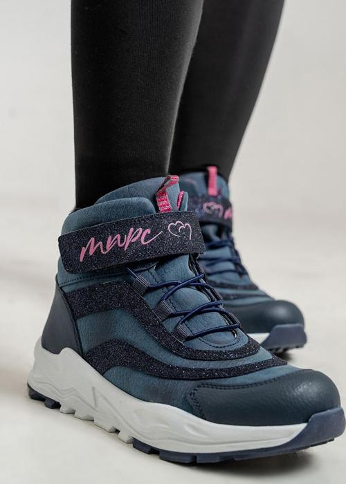 Kız Çocuk Lacivert Suni Deri Suya Dayanıklı Anatomik Günlük Bot