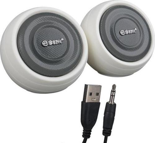 1+1 USB AUX Oval Multımedia Ses Sistemi Speaker - Hoparlör 2X3Watt (5060)