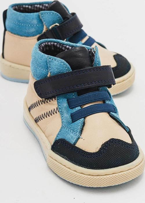 Erkek Çocuk Mavi Hakiki Deri Suya Dayanıklı Anatomik İlk Adım Bot