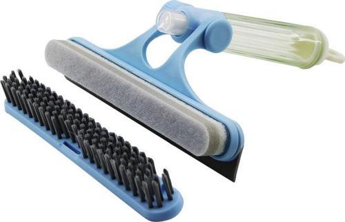 3İN1 CAMSİL CAM ÇEK - SÜNGER - FIRÇATEMİZLİK ALETİ OYNAR BAŞLIK - SPREYLİ SU HAZNELİ SAP (K246)