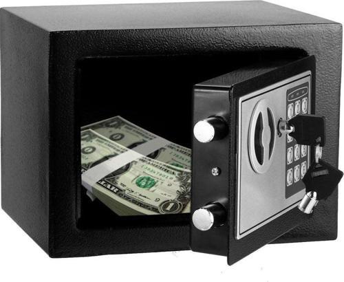 Elektronik Tuşlu Çelik Para Kasası Siyah