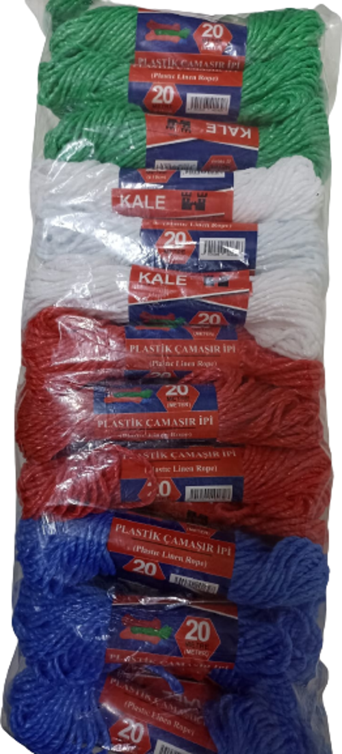KALE Plastik Çamaşır ipi 20 Metre 24 Adet