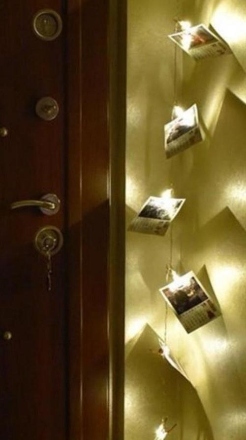 Bakır Renkli Led Işıklı Fotoğraf Asma Işık Süsleme Mandalları