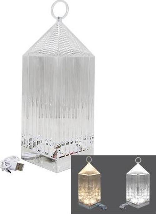 PİRAMİT KRİSTAL 3 RENK LED DOKUNMATİK USB ŞARJLI MASA LAMBASI (81)