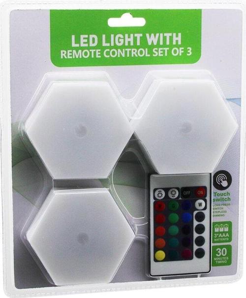 3PCS - ALTIGEN - RGB   KUMANDALI - PİLLİ - DOKUNMATİK  LAMBA SETİ  6 LED (K246)