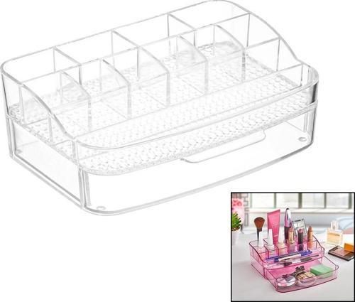 MAKYAJ ORGANİZERİ ÇEKMECELİ - 12 BÖLMELİ=2+ 4+ 6 MİKA - KRİSTAL PLASTİK (K246)