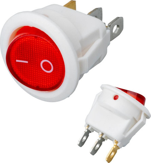 YUVARLAK IŞIKLI ANAHTAR ON-OFF 3P BEYAZ KASA (IC-131B) (K246)