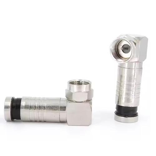 SIKMALI RG6/U6 L TİPİ ÇEVİRMELİ F KONNEKTÖR  (SIKMALI + L TİP ÇEVİRMELİ) (K246)