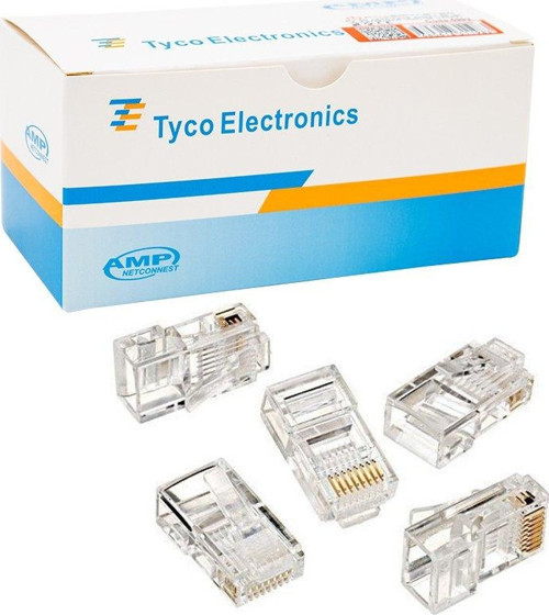 RJ45 CAT5/CAT6 UÇ 8P8C KUTULU (100LÜK PAKET) KUTULU AMP NETCONNEST (81)