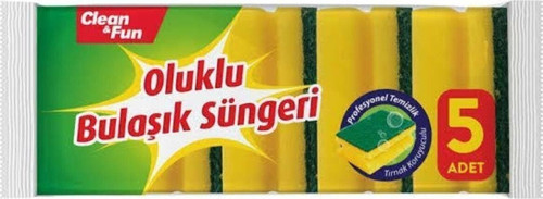 Bulaşık Süngeri 5Li Oluklu Bulaşık Süngeri