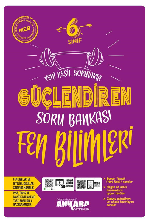 2024 Müf. Ankara Yayıncılık 6.Sınıf Fen Bilimleri Yeni Nesil Sorularla Güçlendiren Soru Bankası